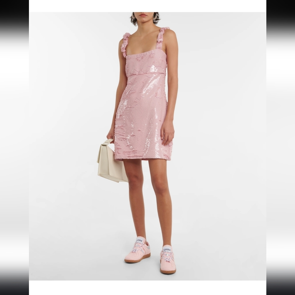 NWT Ganni Pink Sequin Mini Party Dress Plus Size 3XL
